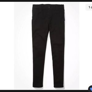 American Eagle Mens Khaki Pants Size 36x32 Original Skinny Leg Black